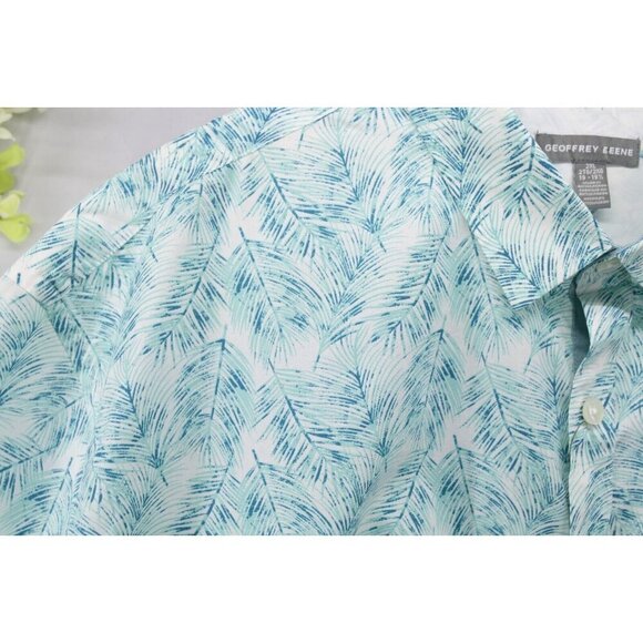Geoffrey Beene Men's Short Sleeve Cotton Blend Button Up Shirt Blue Sz 2XL - Picture 8 of 8